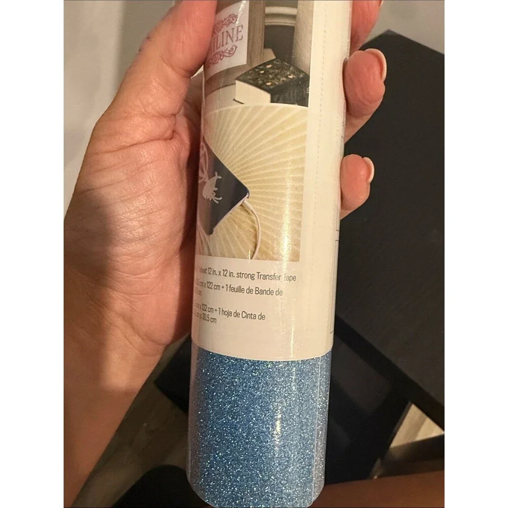 Cricut Sky Blue Glitter Vinyl Roll Adhesive Craft Vinyl for Cricut & Silhouette